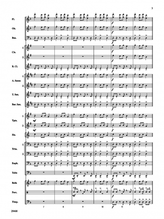  Carol of the Bells för Concert Band Partitur och stämmor