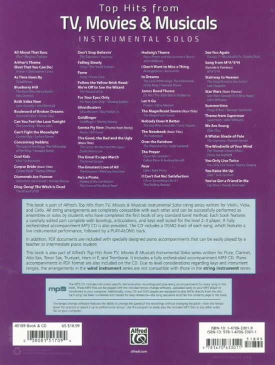 Top Hits From TV, Movies & Musicals - Viola