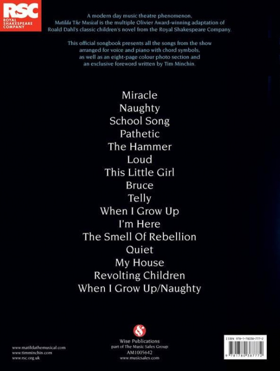 Roald Dahl's Matilda - the musical (PVG)