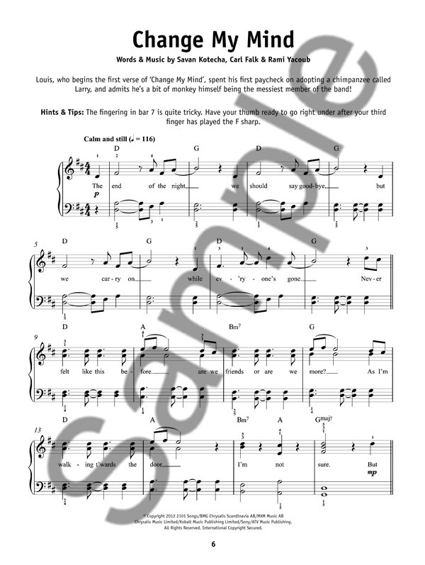 Really Easy Piano One Direction