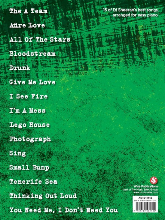 The Best Of Ed Sheeran For Easy Piano