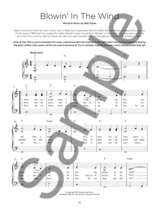 Really Easy Piano Bob Dylan