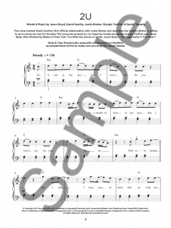 Really Easy Piano Chart Hits No 5