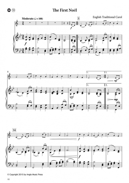 15 Easy Christmas Carols Trumpet and Piano
