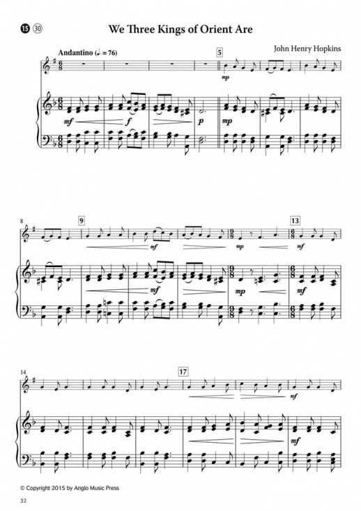 15 Easy Christmas Carols Trumpet and Piano