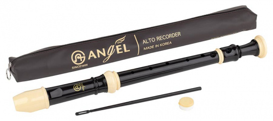 Altblockflöjt Angel svart-elfenbensfärgad