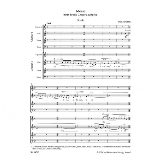 Martin: Messe pour double Choeur a cappella
