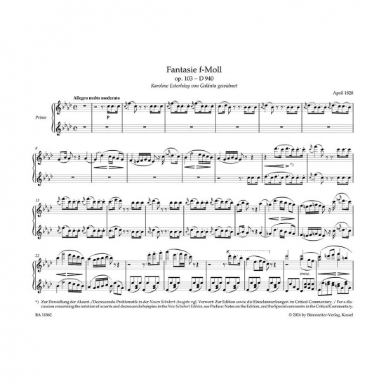 Fantasy in F minor Fyrhändigt piano