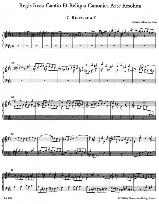 Bach: Musikalisches Opfer Heft 1 BWV 1079