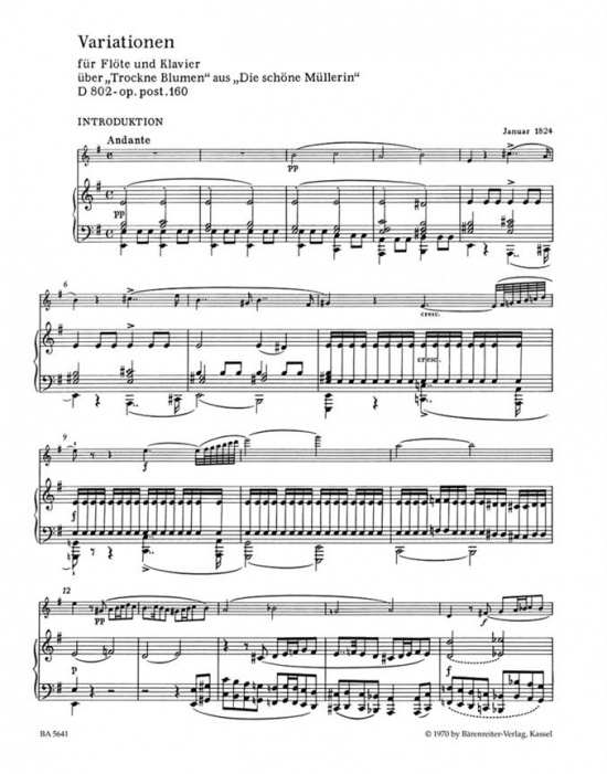 Schubert: Trockne Blumen Flöjt + piano