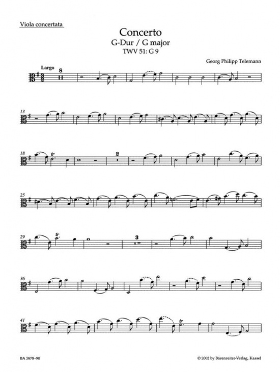 Telemann: Konzert in G-dur för viola och piano