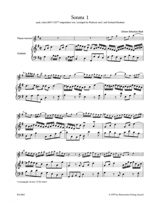 Bach: Sechs Sonaten 1 /Fl+cemb