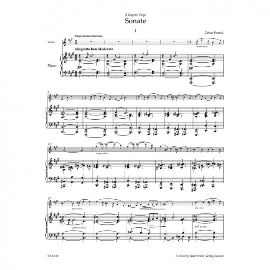 Franck: Sonat A-dur arrangerad för piano och flöjt