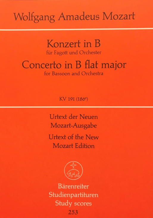 Mozart: Bassoon Concerto K191 Study Score