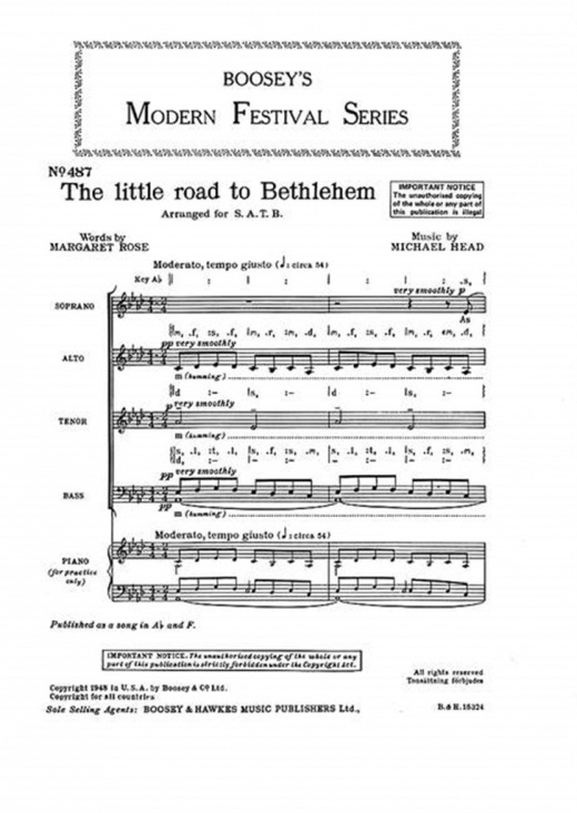 Head:  The little road to Bethlehem (SATB)