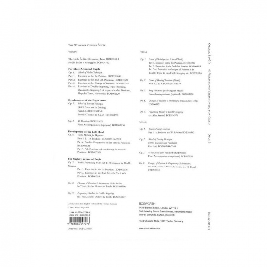 Sevcik: 40 variations opus 3 för cello