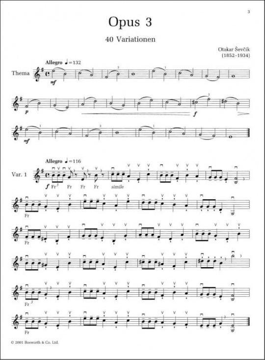 Sevcik: 40 variations opus 3 för violin
