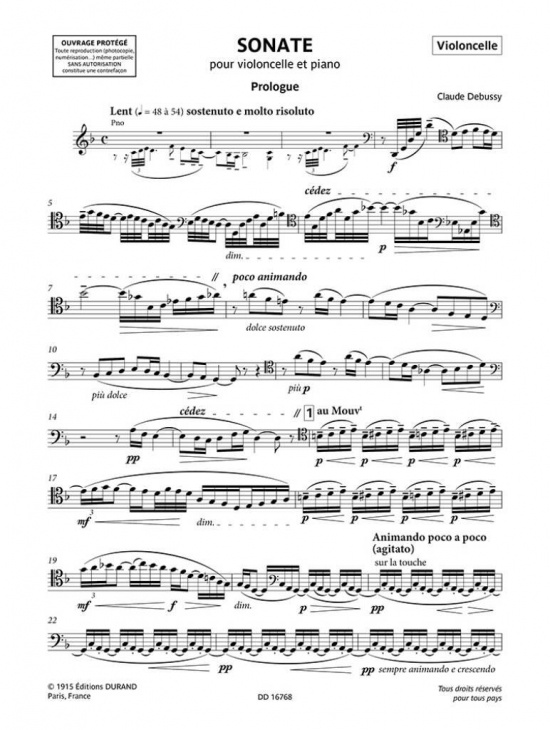 Debussy: Sonate pour violoncelle et piano