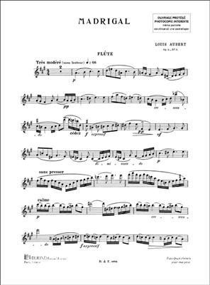 Louis Aubert: Madrigal Op 9 Nr 1 Flöjt+piano