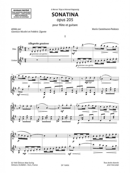 Castelnuovo-Tedesco: Sonatina opus 205 flöjt och gitarr