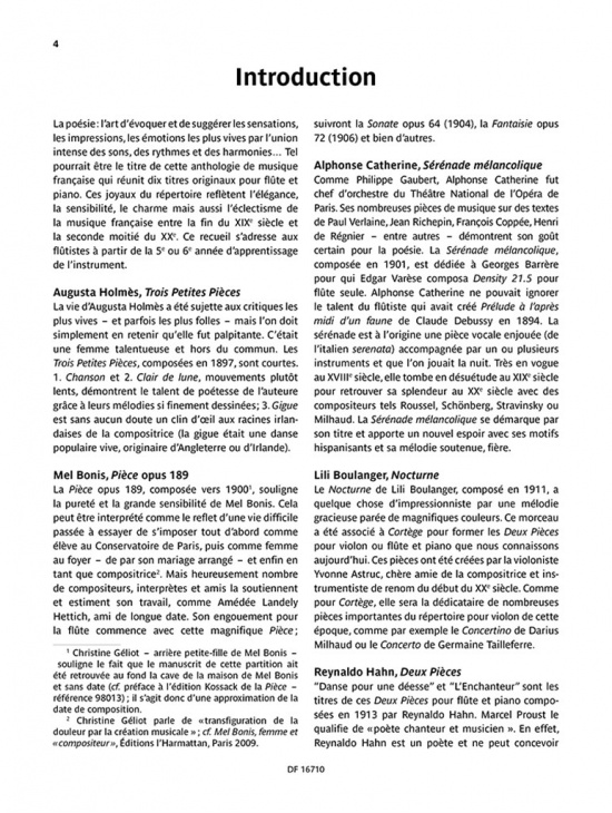 Oeuvres françaises choisies pour flûte et piano