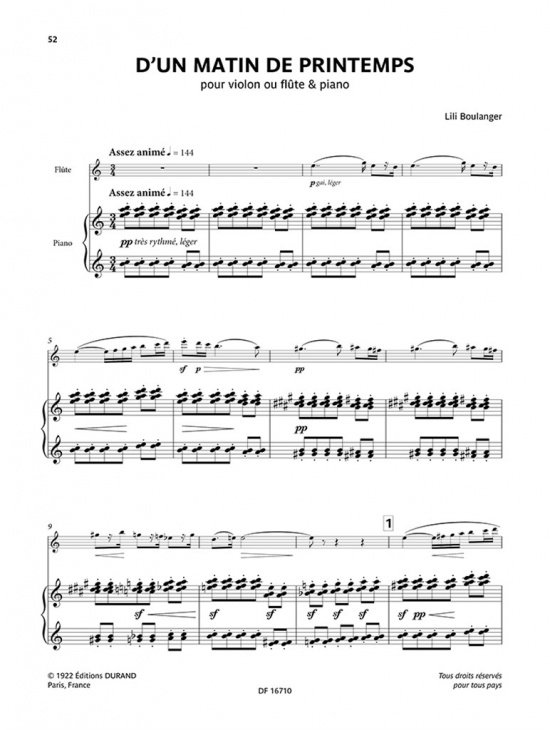 Oeuvres françaises choisies pour flûte et piano