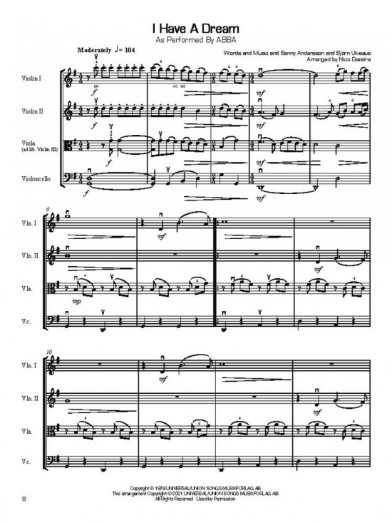 Pops for string quartet: ABBA