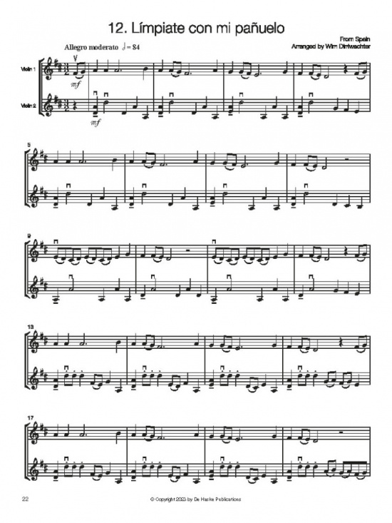 Folk Music for Violin Duo – Vol 1