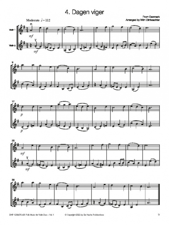 Folk Music for Violin Duo – Vol 1