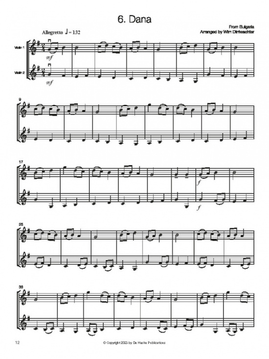 Folk Music for Violin Duo – Vol 1