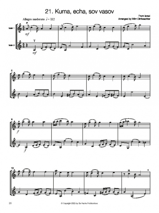 Folk Music for Violin Duo – Vol 2