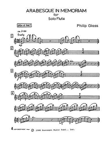 Glass: Arabesque In Memoriam (Solo Flute)