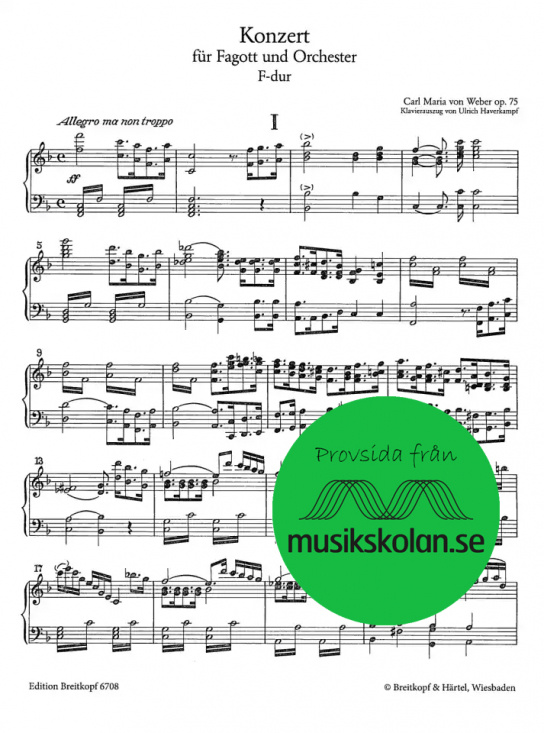 Weber: Konzert für Fagott und Orchester (med pianoutdrag)