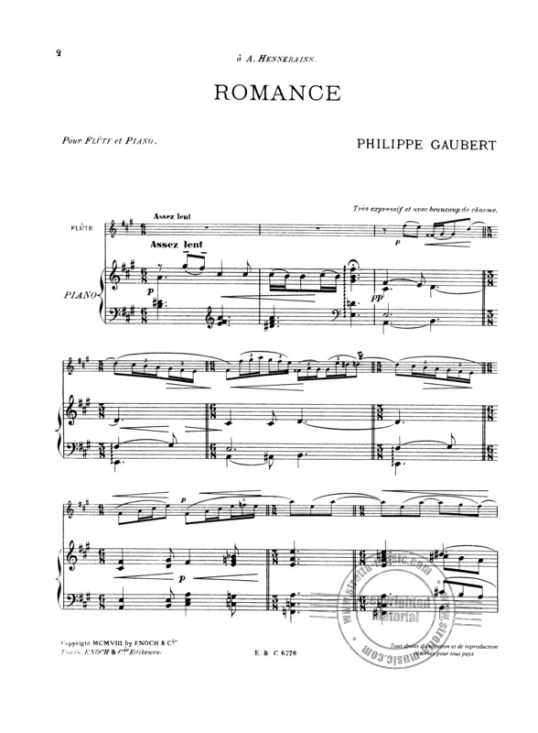 Gaubert: Romance för flöjt och piano