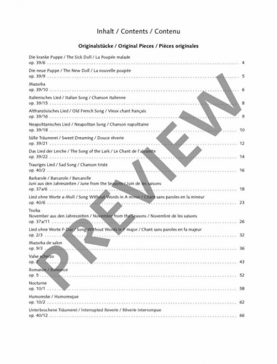 Best of Tschaikowsky 30 Famous Pieces for Piano 