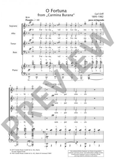 Orff: O Fortuna (från Carmina Burana) för blandat kör SATB