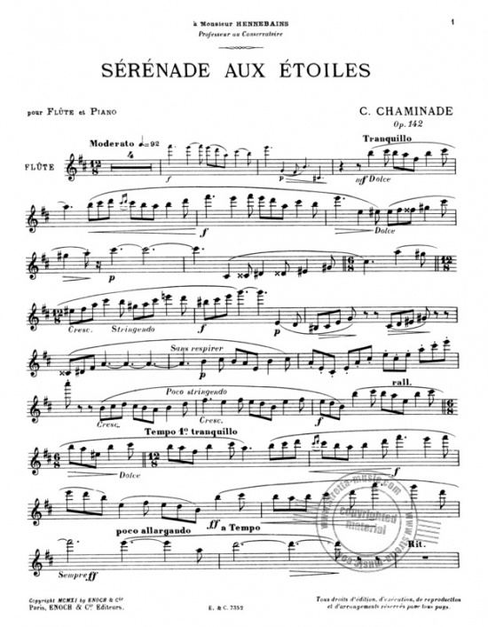 Chaminade: Serenade Aux Etoilles Opus 142