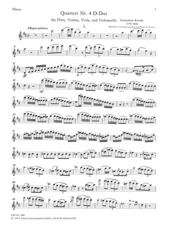 Rossini: Flötenquartett Nr. 4 (for flute violin viola and cello)
