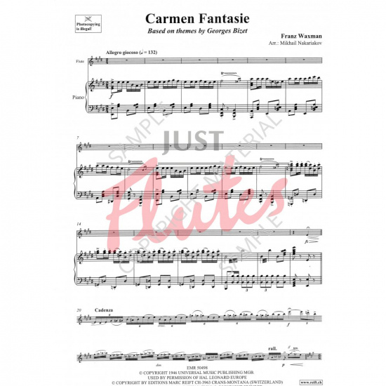 Waxman: Carmen Fantasie för flöjt och piano