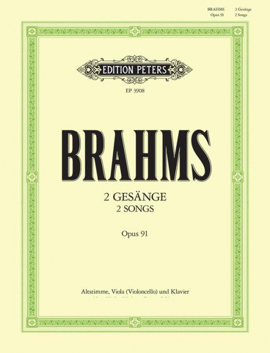 Brahms: 2 Gesänge opus 91 för alt, viola och piano