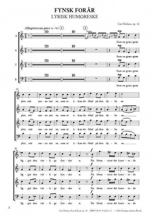 Carl Nielsen: Fynsk forår op. 42 Körstämma