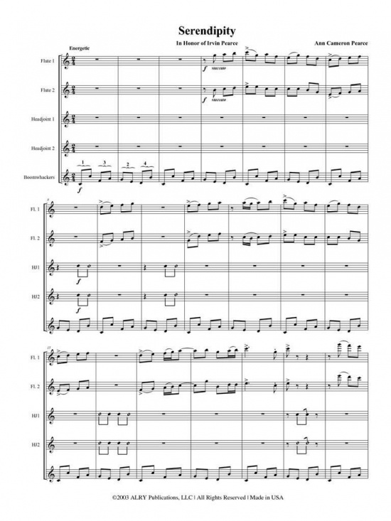 Cameron Pearce: Serendipity for Flute Choir