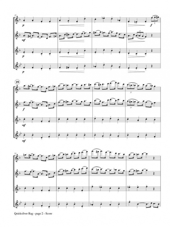 Cameron Pearce: Quicksilver Rag for Flute Choir