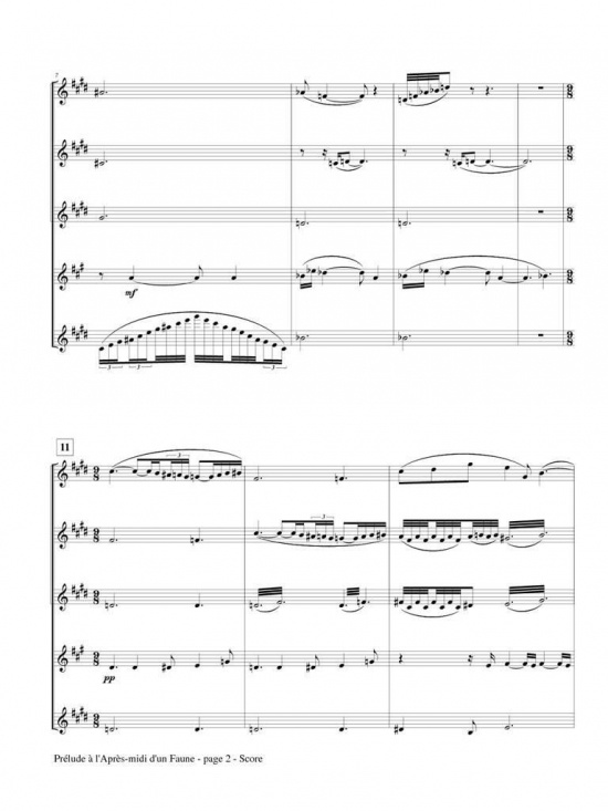 Debussy: Prélude à l'Après-midi d'un Faune for flute quintet