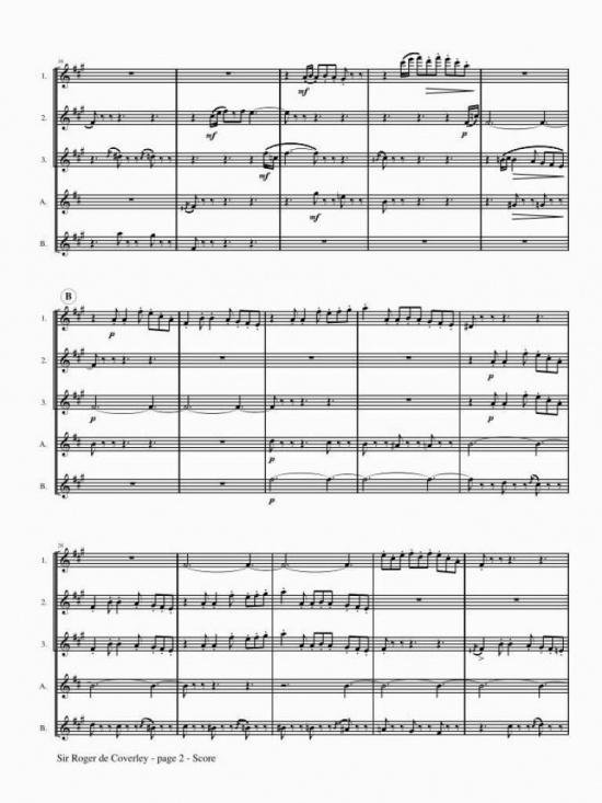 Bridge: Sir Roger De Coverley - A Christmas Dance for Flute Quintet