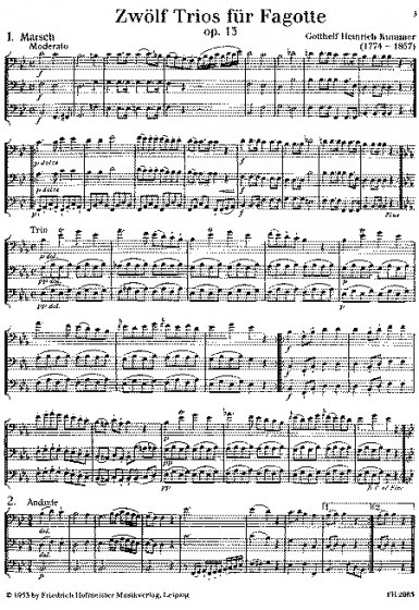 Kummer: Zwölf Trios op 13 Fagotttrio