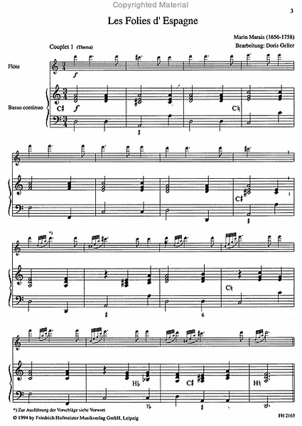 Marais: Les Folies Flöjt och Basso continuo