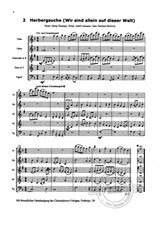 Musik für fünf - Lieder zur Weihnachtszeit för blåskvintett