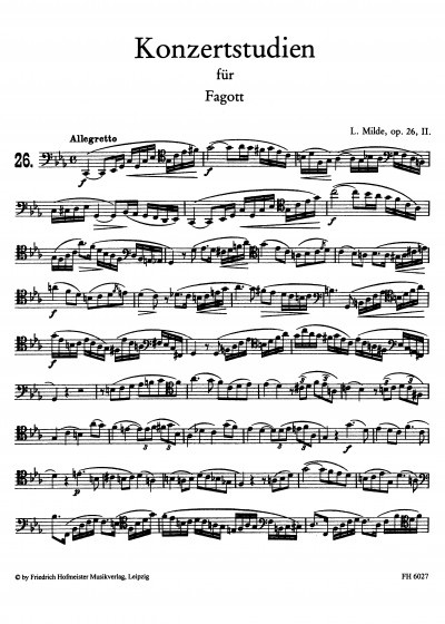 Milde: 50 Concert Studies op. 26  Vol 2 för Fagott