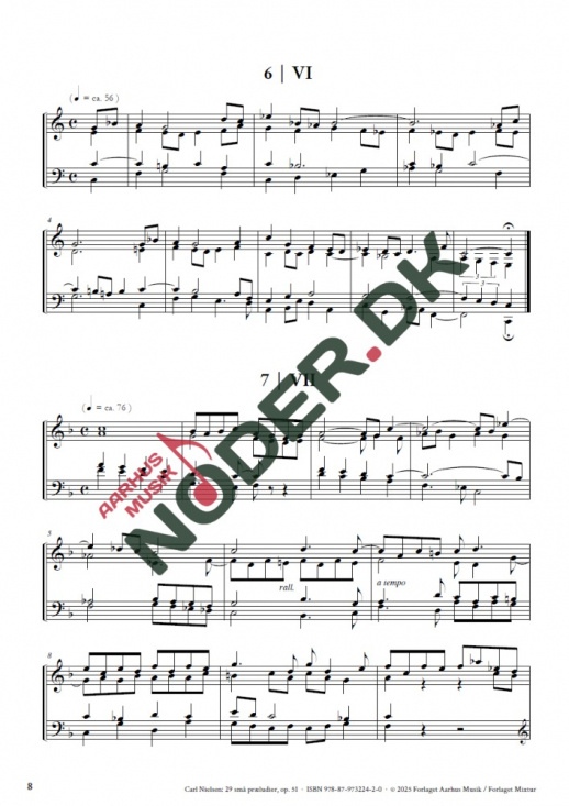Carl Nielsen: 29 små preludier op. 51 för orgel/harmonium
